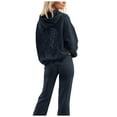 thumbnail image 1 of larppty Women's Hoodie & Jogger Set with Angel Wings Design - Soft Cotton Blend Lounge Wear（Navy， L）, 1 of 9