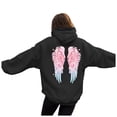 thumbnail image 1 of larppty Women's Oversized Hoodie Trendy Angel Wings Hoodies Sparkly Fashion Graphic Sweatshirt (Black, XL), 1 of 5