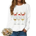 thumbnail image 1 of larppty Women's Oversized Ugly Christmas Sweatshirt Xmas Glass Print Graphic Vacation Tunic Sweater Shirt Christmas Graphic Pullover Top （White, M）, 1 of 6