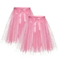 thumbnail image 1 of larppty Women's Plus Size 2-Pack Birthday Tutu Skirts - Adult Paillette Layered Outfits（Pink，M）, 1 of 3