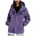 thumbnail image 1 of larppty Women's Rain Jackets Waterproof with Hood Lightweight Rain Suit for Women Loose Trench Coats Outdoor Windbreaker Fall Fashion (Purple, XXL), 1 of 6