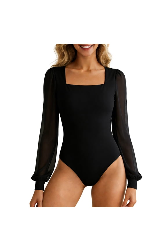 Women's Seamless Yoga Jumpsuit – V-Back Workout Romper with Tummy Control – Long Bodysuit for Fitness Gym(Black, L)