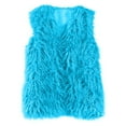 thumbnail image 1 of larppty Women's Sleeveless Faux Fur Open Front Vest Warm Cardigan Coat Soft Waistcoat Jacket Outwear (Sky Blue, S), 1 of 5
