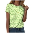 thumbnail image 1 of larppty Women's St Patrick's Day T-Shirt Shamrock Clover Irish Tops Casual Short Sleeve Tees Workout Holiday Tunic Tops (Light Green, XXL), 1 of 4