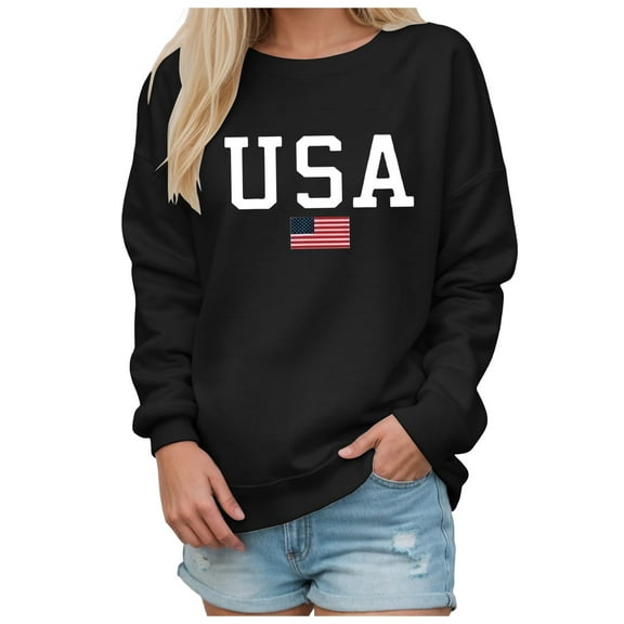 larppty Womens Casual Long Sleeve Graphic Tee Shirts Crew Neck Sweatshirts Y2k Pullover Tops for Women (Black, XL)