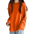 thumbnail image 1 of larppty Womens Crewneck Long Sleeve Shirts - Loose Fitted Basic Casual Tees Outfits（Orange，M）, 1 of 5