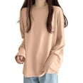 thumbnail image 1 of larppty Womens Crewneck Long Sleeve Shirts - Loose Fitted Basic Casual Tees Outfits（Pink，XXL）, 1 of 4