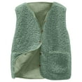 thumbnail image 1 of larppty Womens Fleece Vest Sherpa Casual Jacket Button Down Lightweight Fuzzy Outerwear Vests With Pocket 2025 Fall Fashion (Green, 4XL), 1 of 7