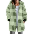 thumbnail image 1 of larppty Womens Oversized Sherpa Jacket Fuzzy Fleece Zip Up Jacket Warm Winter Coats Outerwear with Pockets (Green, XL), 1 of 6