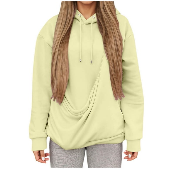 larppty Womens Pet Dog Carrier Hoodie Long Sleeve Hooded Sweatshirt Animal Pocket Pullover Top (Light Yellow, L)