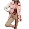 thumbnail image 1 of larppty Womens Warm Sherpa Fleece Sleeveless Button Down Long Vest Sherpa Jackets Coat Outerwear (Pink, S), 1 of 5