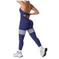 thumbnail image 1 of larppty Womens Workout Seamless Jumpsuit Spring Summer Fashion Hip Lift Peach Hip Shap Backless Yoga Jumpsuit Romper Outfits（Blue， M）, 1 of 7