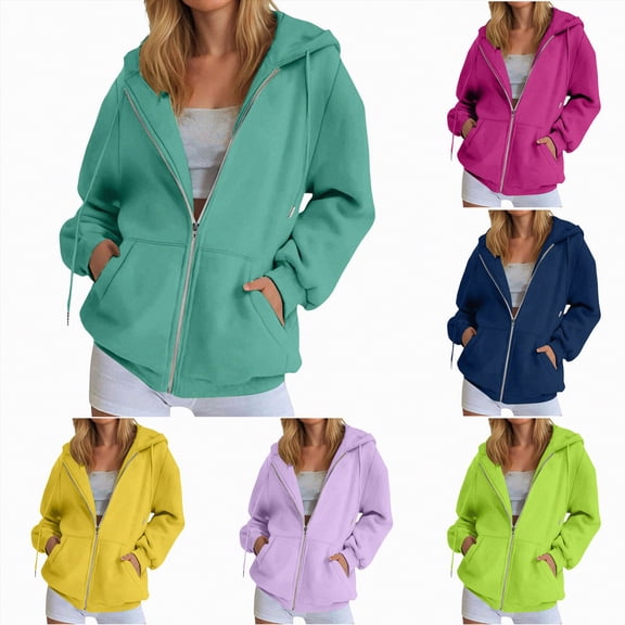 larppty Womens Y2K Solid Color Zipper Hoodie Long Sleeve Sweatshirt Casual Tops Oversized Vintage Streetwear (Mint Green, 3XL)
