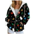 thumbnail image 1 of larppty Womens Zip Up Christmas Hoodies Oversized Fall Outfits 2025 Drawstring Zipper Hoodie Y2K Casual Loose Fit Long Sleeve Hoodies (Black, M), 1 of 7