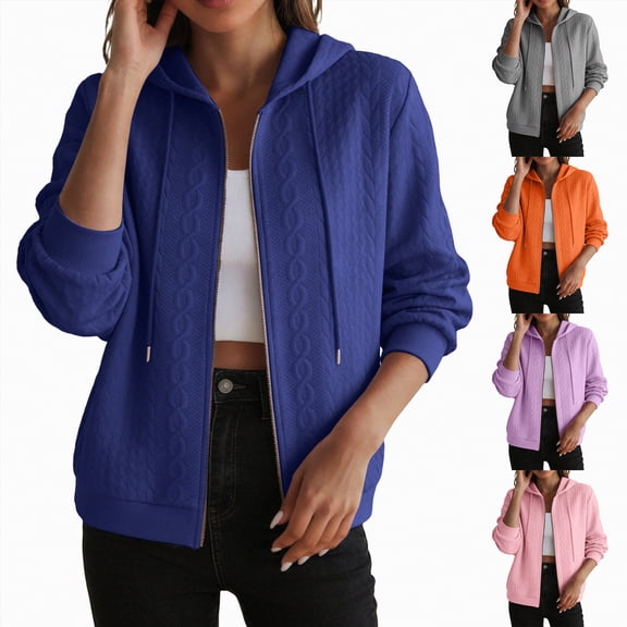 larppty Zip Up Cardigan Sweatshirts for Women Long Sleeve Lightweight Hoodie Oversized Casual Hoodies Sweater Fashion Jackets Outerwear (Pink, S)