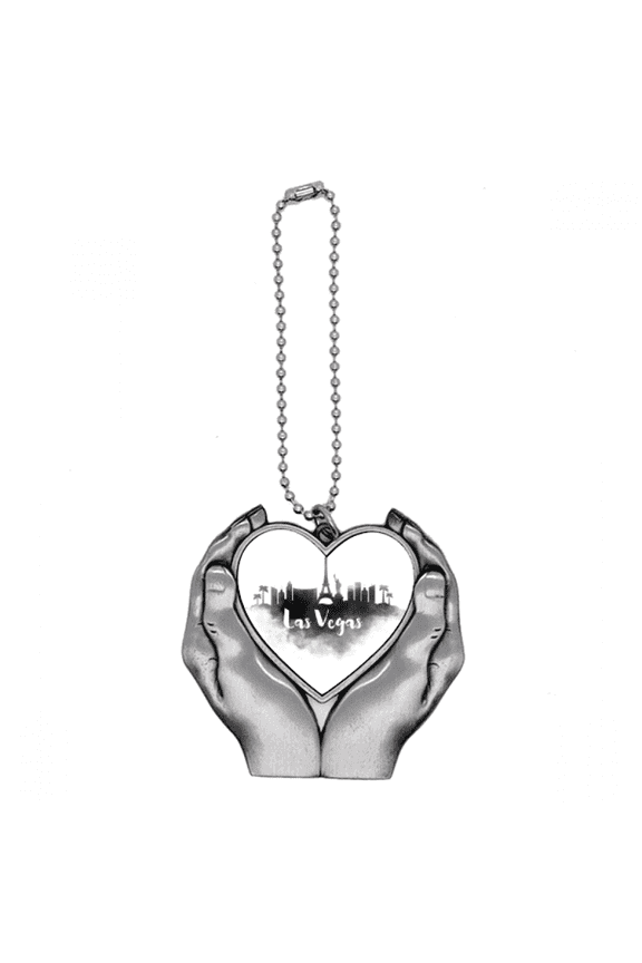 las vegas amelandmark ink city painting Car Keychain Heart Pendant Ornament Charm