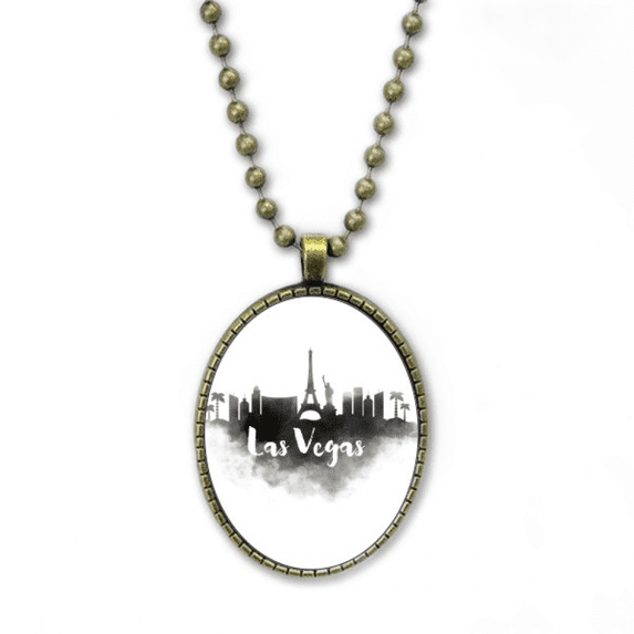 las vegas amelandmark ink city painting necklace vintage chain bead pendant jewelry collection