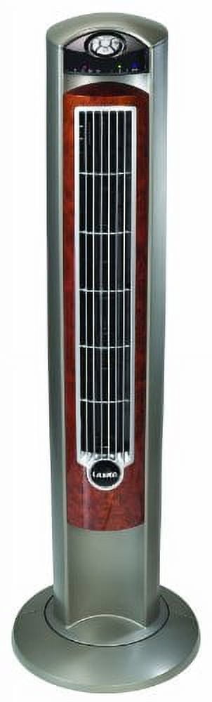 Gray and Woodgrain 42" Oscillating Tower Fan with Remote