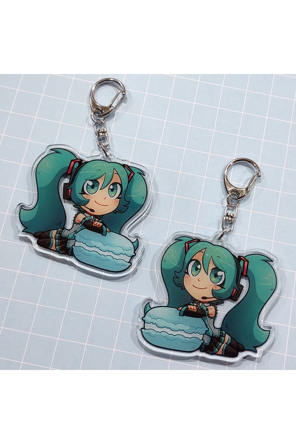 last chance!! | Macaron Miku - 2.5 Inch Acrylic Charm Keychain (Vocaloid Virtual Singer) (1 keychain)