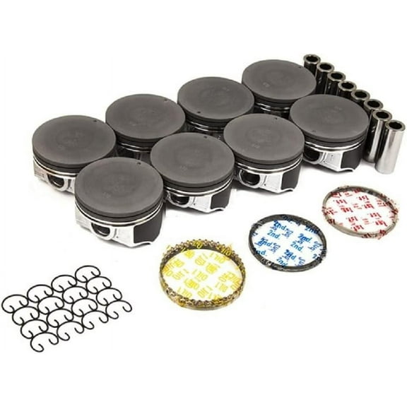 lat Top Pistons & Rings Kit compatible with 1999-2008 GM LS 4.8L & 5.3L Engines GEN III & IV. (+.040 3.820" Bore diameter)