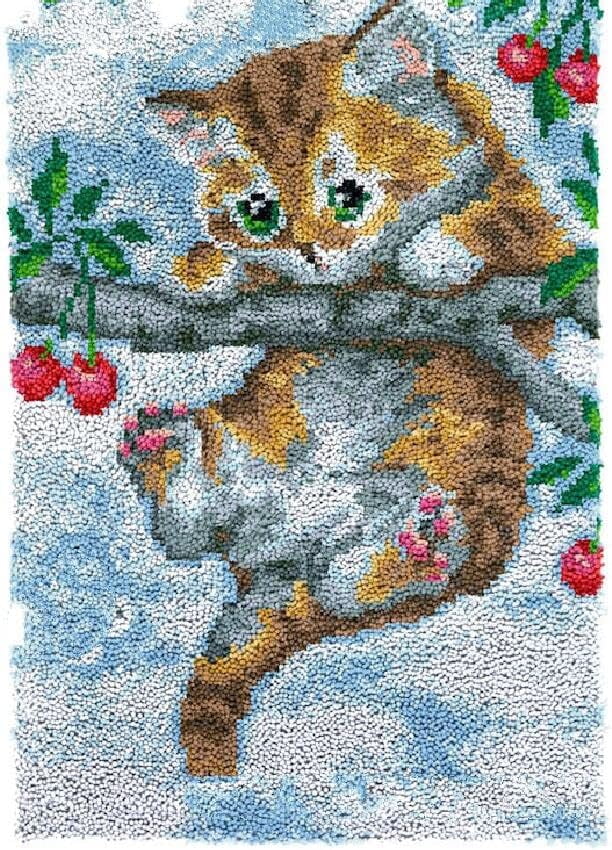 latch hook kits for adults,rug making kit for adults cute cats,Latch Hook Rug Kit for Adults Crocheting Carpet Rug Yarn Sofa Cushion Mat Tapestry DIY Carpet Arts Crafts 50 × 38cm / 19.7 * 15.0 inches