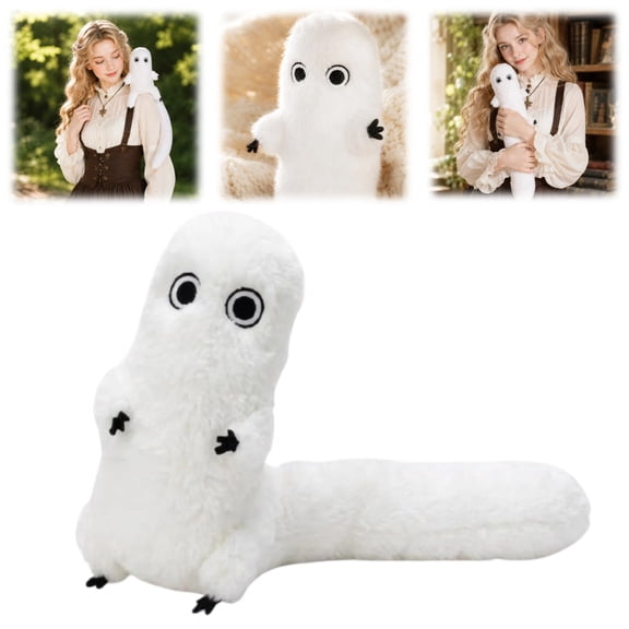 The latest Halloween models for 2026 2PCS Witch Hat Atelier Brushbug Plush Doll, White Worm Soft Stuffed Animal,Cute Anime Collectible Plush Toy for Cosplay Decor Fans Gift Animal character plush toy