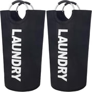 Behome 90L Laundry Basket, Laundry Bag with Padded Handles, Waterproof Collapsible Laundry Basket for Bathroom, Bedroom