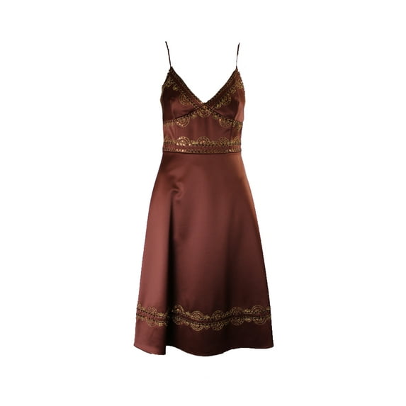 laundry by shelli segal copper spaghetti strap sateen sequin dress 2