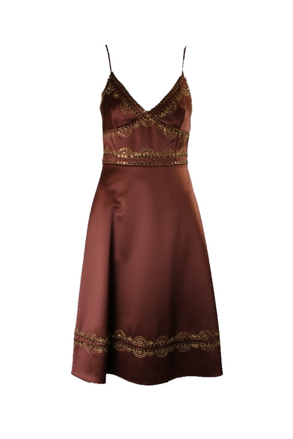 laundry by shelli segal copper spaghetti strap sateen sequin dress 4
