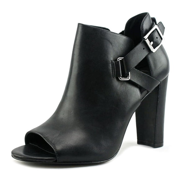 lauren ralph lauren kadence women  open-toe leather black ankle boot