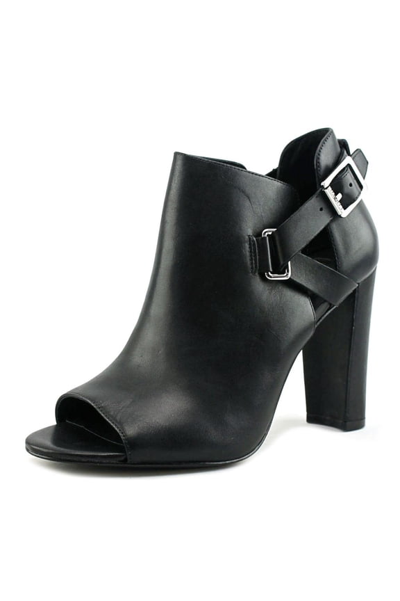 lauren ralph lauren kadence women open-toe leather black ankle boot