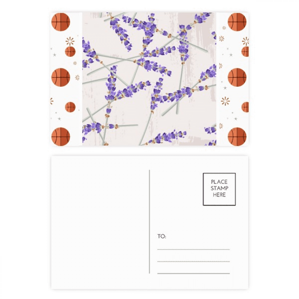 lavender Flowers  Painting Decoration Basketball Postcard Set Thanks Card Mailing Side 20pcs