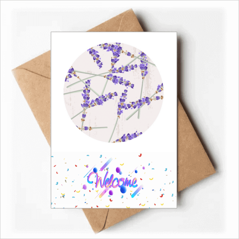 lavender Flowers Painting Decoration Welcome Back Greeting Cards Envelopes Blank