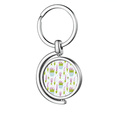 thumbnail image 1 of lavender Potted Flowers Painting Rotating Keychain Metal Keyring Holder, 1 of 2
