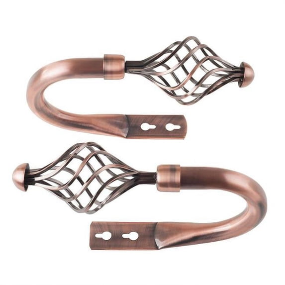 Lavish Home 63-19122A-C Twisted Holdback Pair - Copper