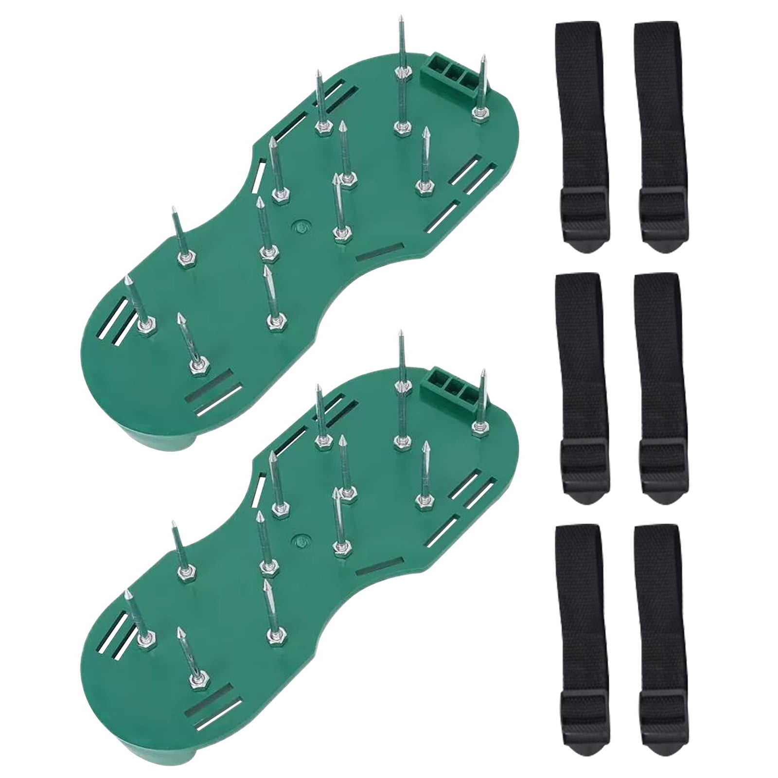 lawn aerator shoes,lawn aerator,aerating shoes for lawn,All New Unique Design Free-Installation Heavy Duty Spiked Aerating Sandals,One-Size-Fits-All for Yard Patio Lawn Garden(Green)