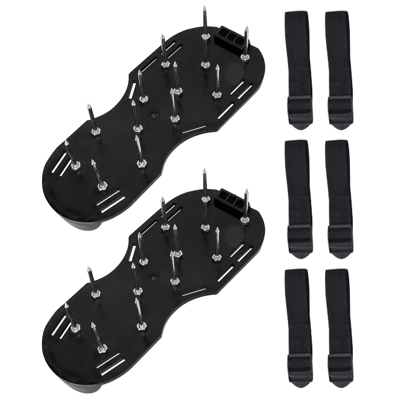 lawn aerator shoes,lawn aerator,aerating shoes for lawn,All New Unique Design Free-Installation Heavy Duty Spiked Aerating Sandals,One-Size-Fits-All for Yard Patio Lawn Garden(Black)