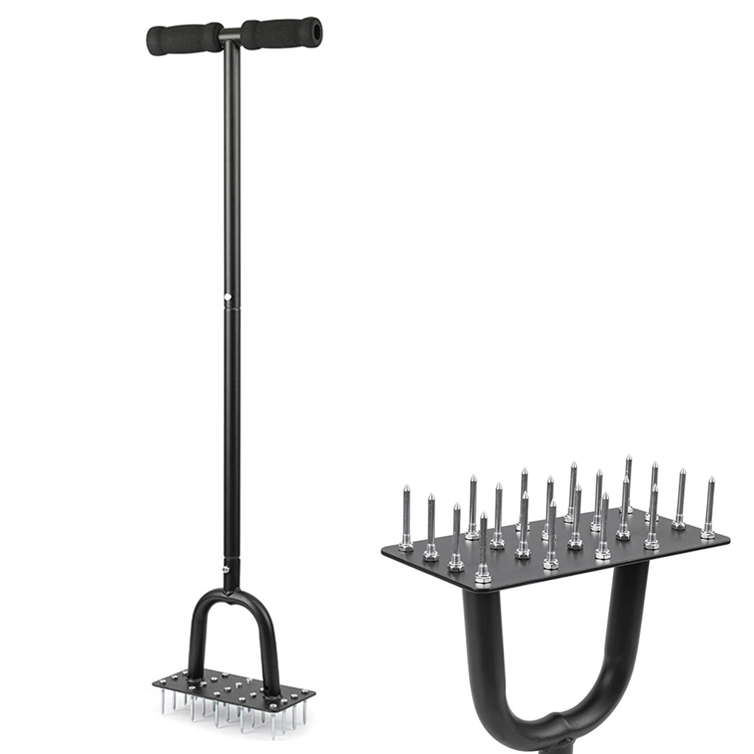 BN-LINK Manual Lawn Aerator,20 Spikes Lawn Aerator Tool,Efficient Grass Aerator for Yard, Garden, Lawn Aeration, Soil Loosening