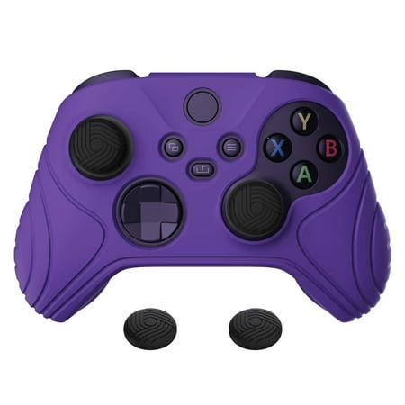 PlayVital Samurai Edition Purple Anti-slip Controller Grip Silicone Skin for Xbox Core Controller, Ergonomic Soft Rubber Protective Case Cover for Xbox Series S/X Controller w/ Thumb Grips