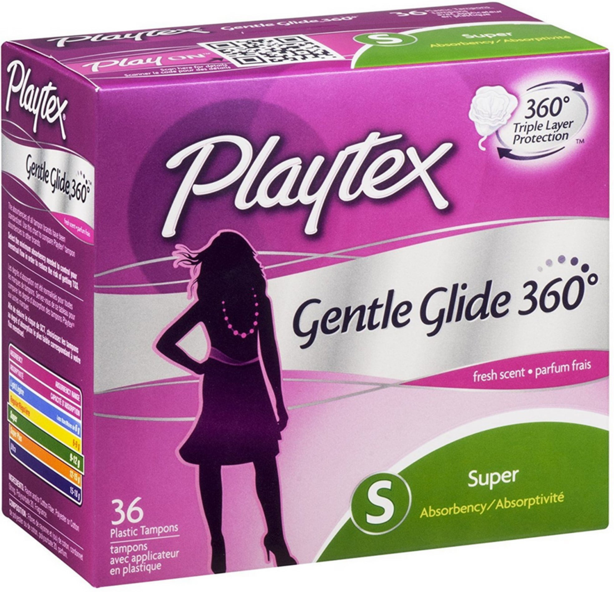 laytex Gentle Glide 360 Tampons, Super Absorbency, Fresh Scent 36 ea