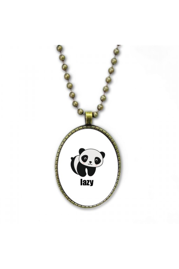 lazy lovely cartoon panda cat fat necklace vintage chain bead pendant jewelry collection