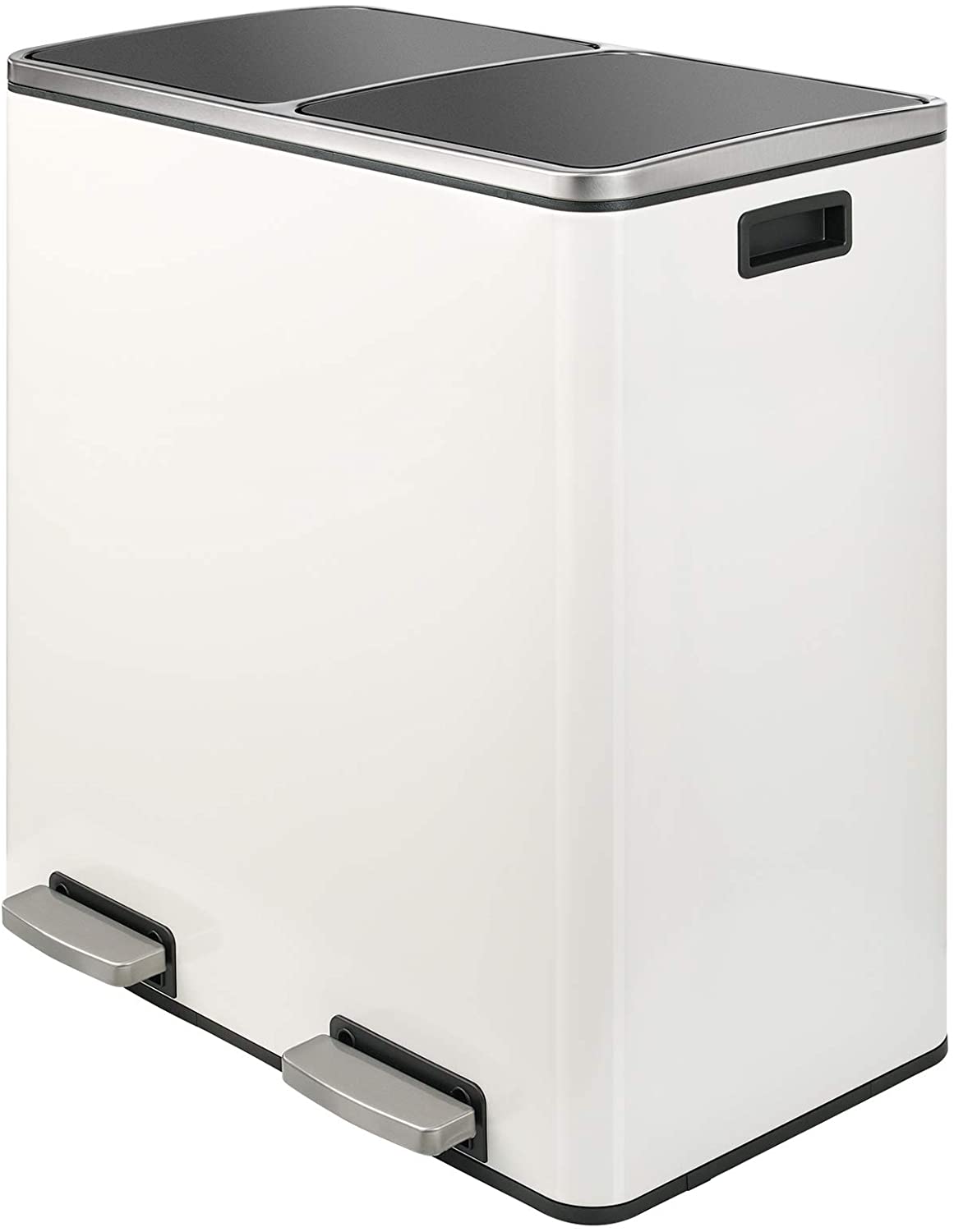Costway 16 Gallon Dual Step Trash Can Stainless Steel Double Bucket