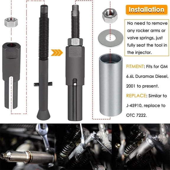 lb7 Injector Tube/Cup Installer/Remover for GM 6.6L Duramax Diesel 2001-2020