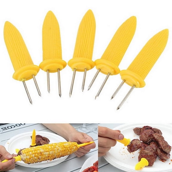 lblack bowl on The Cob Skewers Prongs Kitchen BBQ Corn Holders1pc