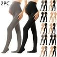 thumbnail image 1 of lcziwo 2 Pack Women's Maternity Pantyhose Pregnancy Fleece Lined Thermal Tights Over The Belly Stretchy High Waisted Leggings, Beige, Free Size, 1 of 4