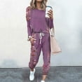 thumbnail image 1 of lcziwo 2 Piece Lounge Sets for Women Jogger Sets Spring Fall Vintage Boho Floral Print Long Sleeve Sweatshirt and Jogger Pants Matching Sweatsuits 2025 Purple L, 1 of 5