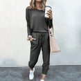 thumbnail image 1 of lcziwo 2 Piece Lounge Sets for Women Jogger Sets Spring Fall Solid Color Long Sleeve Sweatshirt and Jogger Pants Matching Sweatsuits 2025 Dark Gray M, 1 of 7