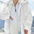 thumbnail image 1 of lcziwo 2024 Winter Coats for Women Warm Composite Plush Button Lapel Overcoat Wool Thicken Plus Size Outerwear Hooded Sherpa Jacket, 1 of 7