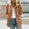 thumbnail image 1 of lcziwo 2024 Women Fuzzy Jackets Plus Size,Womens Winter Fuzzy Fleece Jacket Hooded Color Block Patchwork Cardigan Coats Outerwear with Pockets, 1 of 6