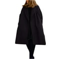 thumbnail image 1 of lcziwo 2024 Women's Long Wool Coats Plus Size Lapel Trench Coat Lightweight Long Sleeve Overcoat Solid Color Casual Cardigan, 1 of 6